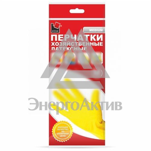 Перчатки хозяйственные латексные M желтые ''A.D.M.''/240пар/12 (DGL017P) купить по выгодной цене с доставкой
