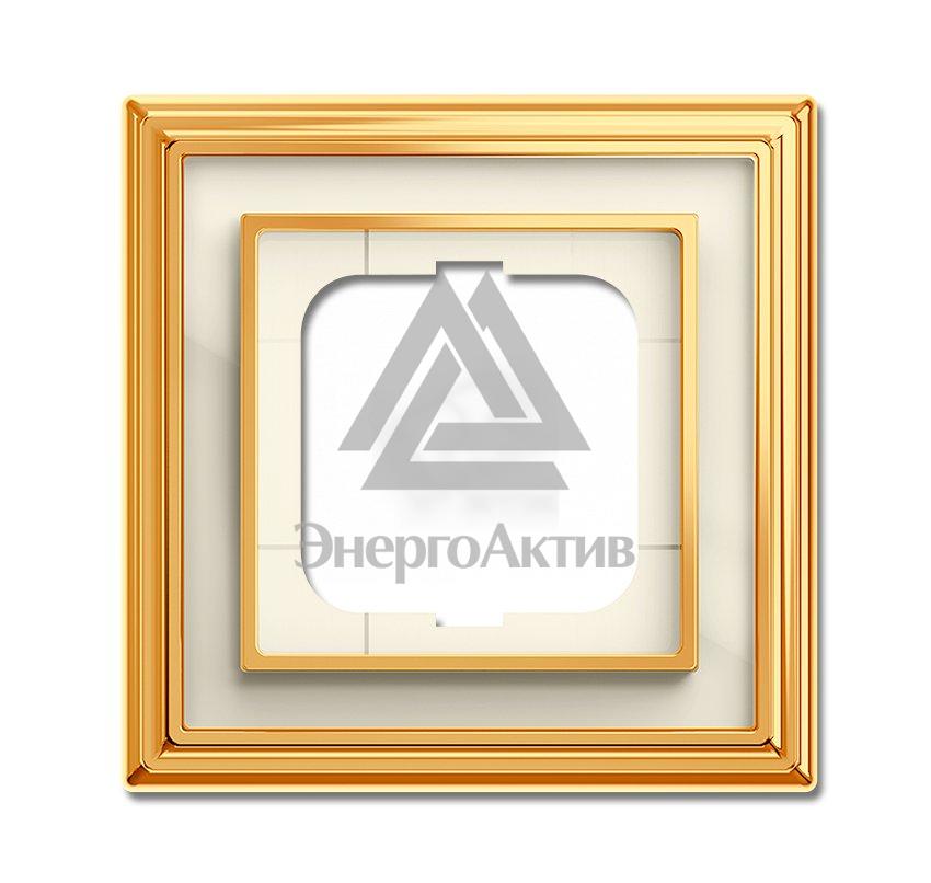 Династия Рамка 1 пост  латунь полированная белое стекло (1721-838-500) купить по выгодной цене с доставкой