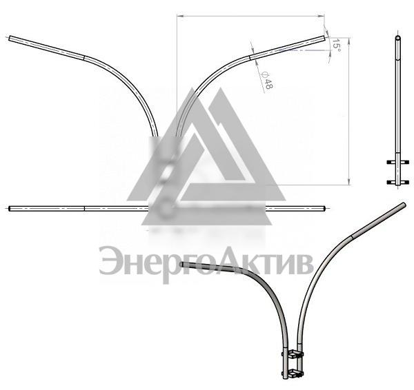 Кронштейн К2П-1.0-1.2-0.19-60 горячеоцинкованный. сварной купить по выгодной цене с доставкой
