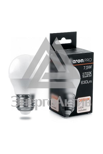 Лампа светодиодная LED 7.5вт Е27 теплый матовый шар Feron.PRO OSRAM (LB-1407) купить по выгодной цене с доставкой