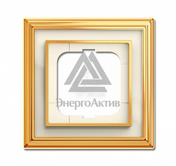 Династия Рамка 1 пост  латунь полированная белое стекло (1721-838-500) купить по выгодной цене с доставкой